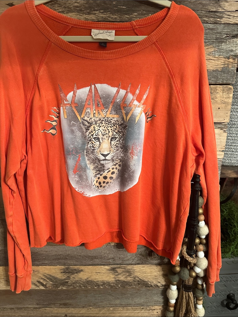 Orange Leopard Graphic Sweatshirt